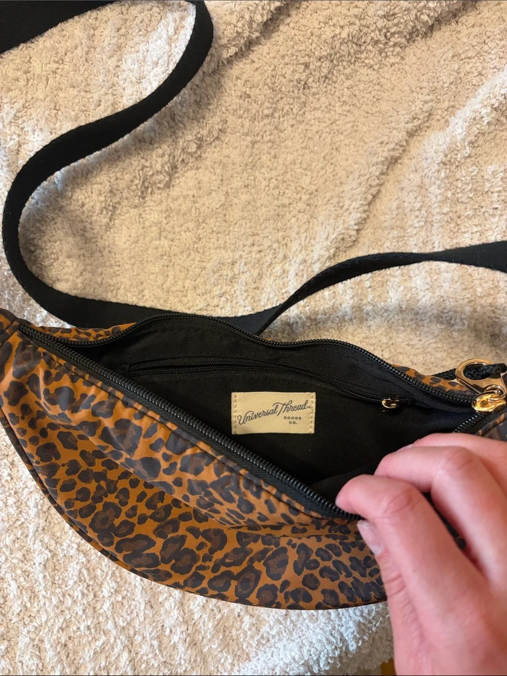 Universal Thread Leopard Print Crescent Crossbody Bag